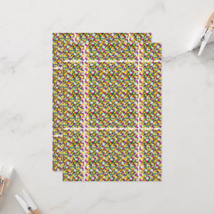 a multicolored background with squares and dots invitation