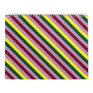 a multicolored striped pattern with dots calendar