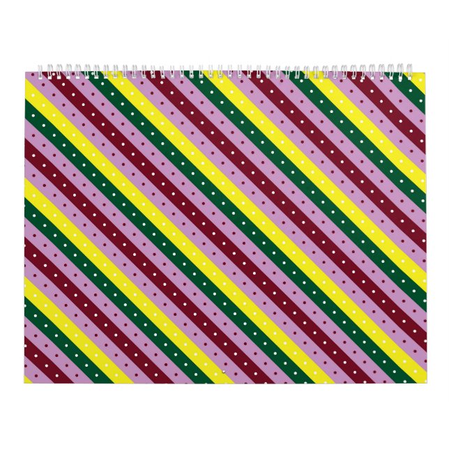 a multicolored striped pattern with dots calendar (Cover)