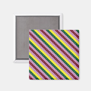 a multicolored striped pattern with dots magnet