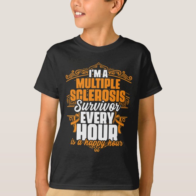 A Multiple Sclerosis Survivor Support Ms Awareness T-Shirt (Front)