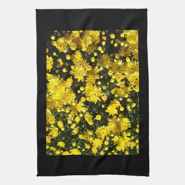 A Multitude of Yellow Mums Kitchen Towel (Vertical)