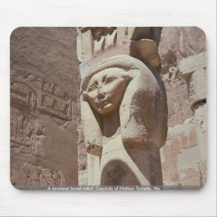 A mummy head relief, Capitols of Hathor Temple, Ha Mouse Pad