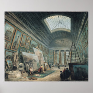 A Museum Gallery with Ancient Roman Art Poster