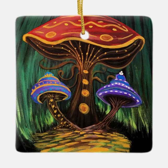 A Mushroom World Ceramic Ornament (Front)