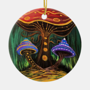 A Mushroom World Ceramic Ornament