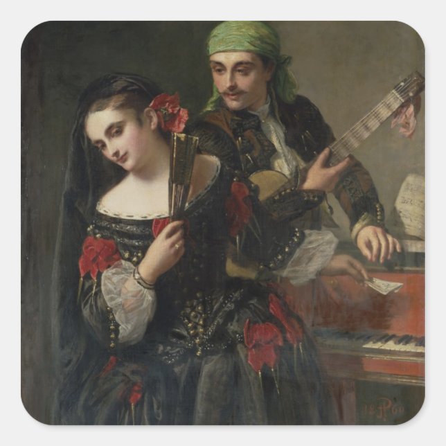 A Music Lesson, Seville Square Sticker (Front)