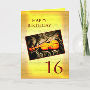 A musical 16th birthday with a violin card