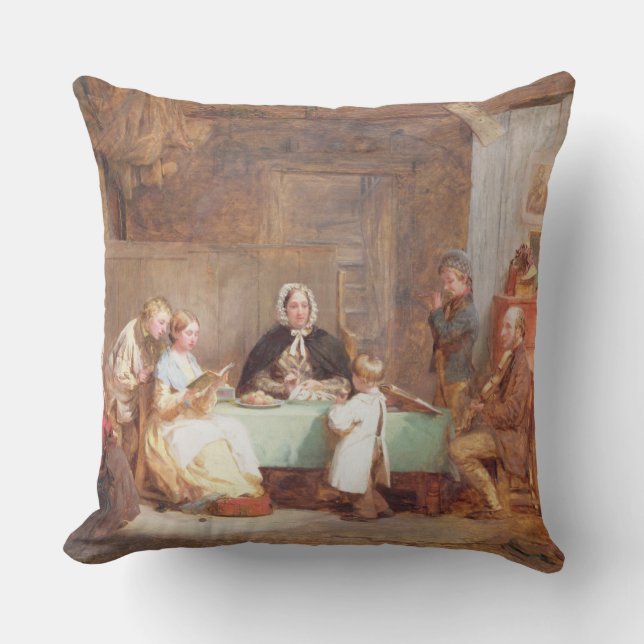 A Musical Evening (oil on canvas) 2 Throw Pillow (Front)