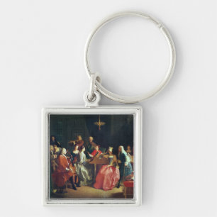 A Musical Evening (oil on canvas) Keychain
