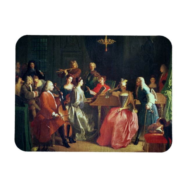 A Musical Evening (oil on canvas) Magnet (Horizontal)
