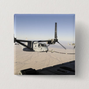 A MV-22 Osprey refuels midflight 2 Inch Square Button