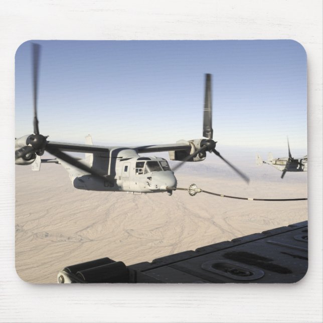 A MV-22 Osprey refuels midflight Mouse Pad (Front)