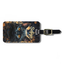 A mysterious majestic black cat glitter name