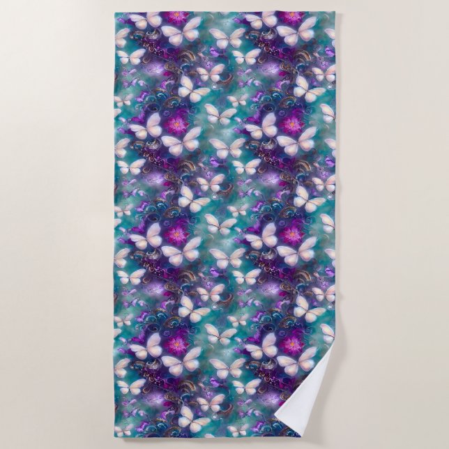 A Mystical Butterfly Series Design 1 Beach Towel (Front)