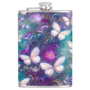 A Mystical Butterfly Series Design 1 Hip Flask