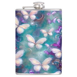 A Mystical Butterfly Series Design 1 Hip Flask