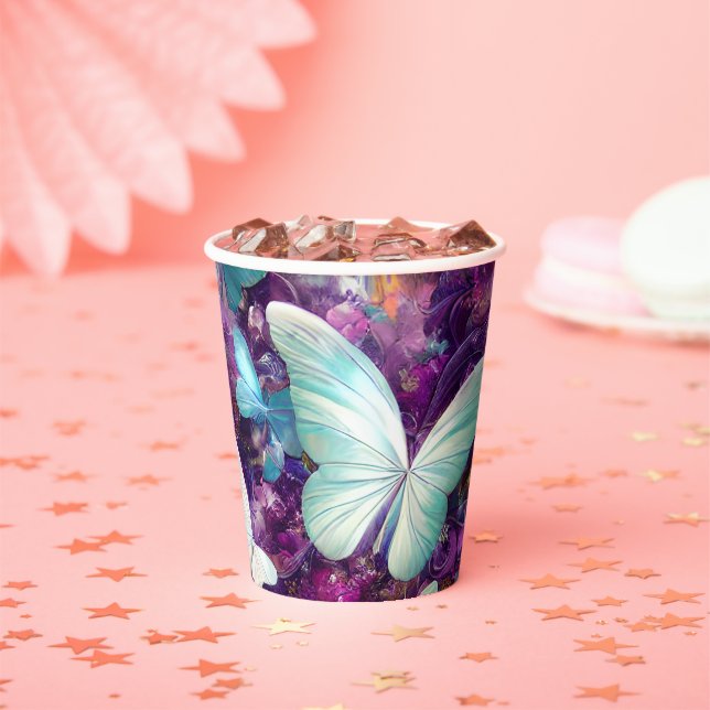 A Mystical Butterfly Series Design 7 Paper Cups (Insitu)