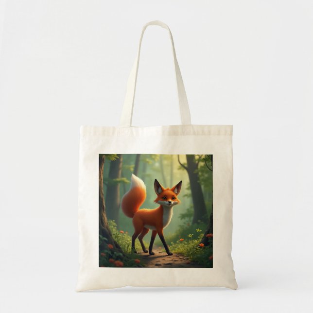 A mystical fox wandering through the forest tote bag (Front)