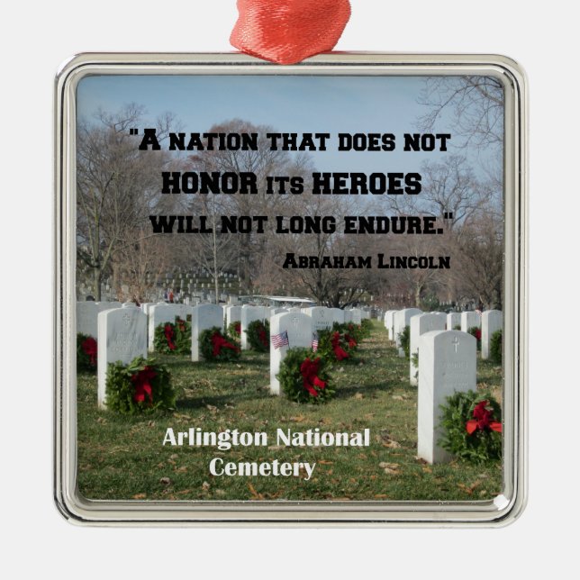 A nation that does not honour its heroes metal ornament (Front)