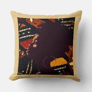 A Natural Vibe — Earth Tone Geometric Portrait Throw Pillow
