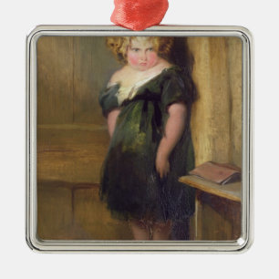 A Naughty Child (oil on canvas) Metal Ornament