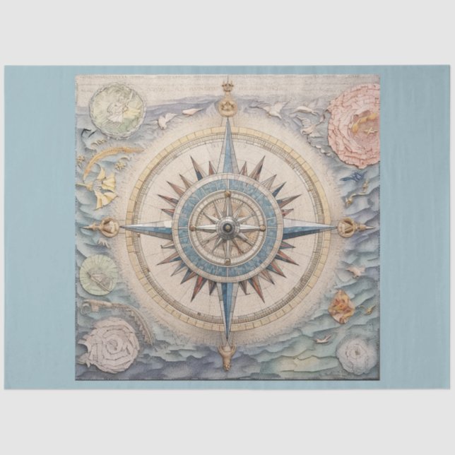 A Nautical Compass Series Design 11 Tissue Paper (Front)