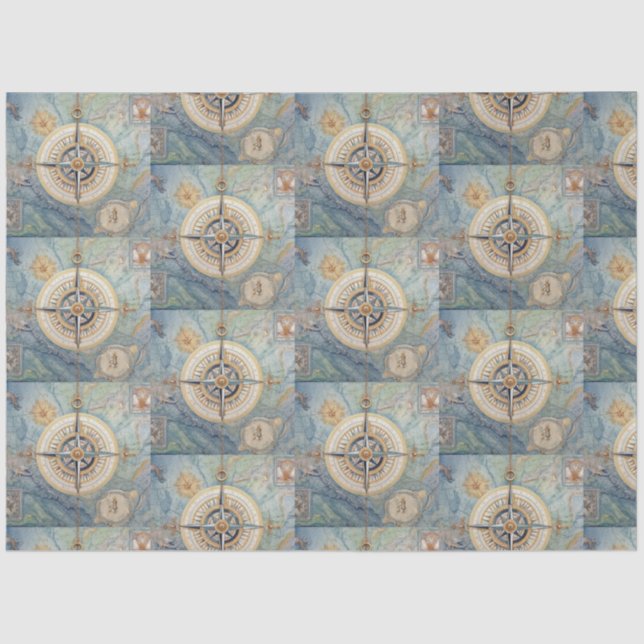 A Nautical Compass Series Design 17 Tissue Paper (Front)