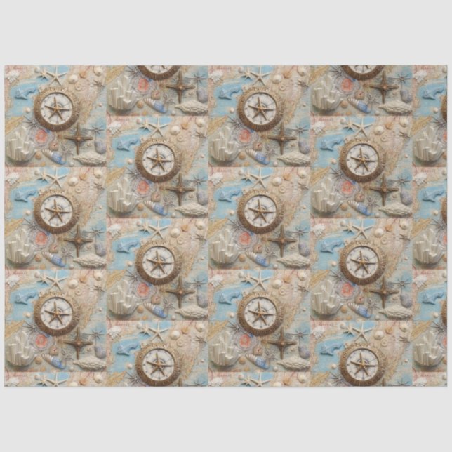 A Nautical Compass Series Design 18 Tissue Paper (Front)