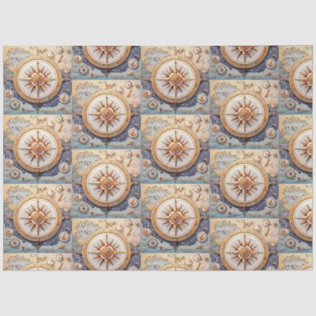 A Nautical Compass Series Design 19 Tissue Paper (Front)