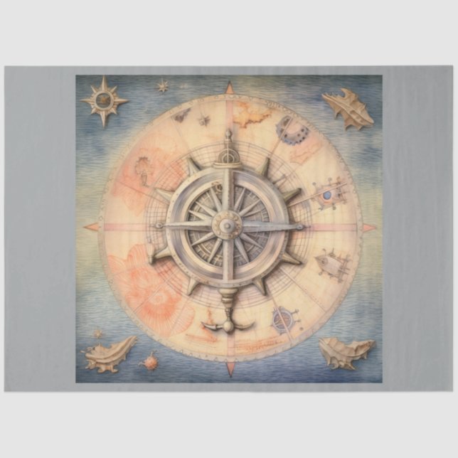 A Nautical Compass Series Design 1 Tissue Paper (Front)