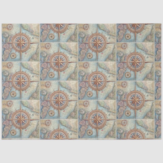 A Nautical Compass Series Design 22 Tissue Paper (Front)