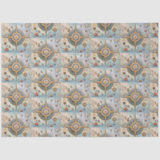 A Nautical Compass Series Design 23 Tissue Paper (Front)