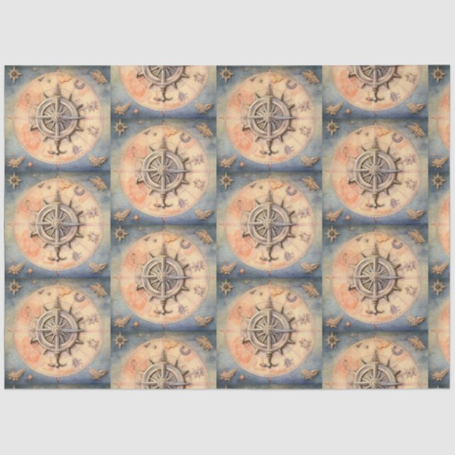 A Nautical Compass Series Design 24 Tissue Paper (Front)