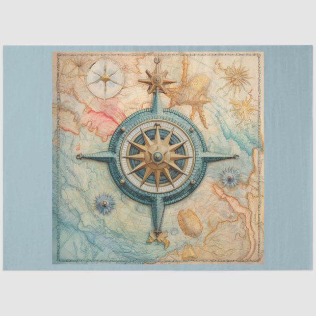 A Nautical Compass Series Design 5 Tissue Paper (Front)