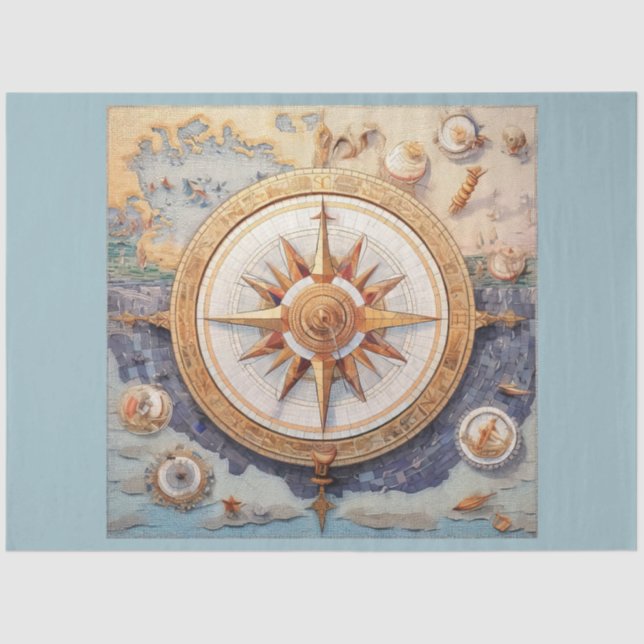 A Nautical Compass Series Design 6 Tissue Paper (Front)