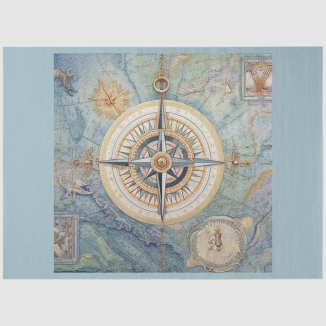 A Nautical Compass Series Design 8 Tissue Paper (Front)