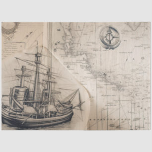 A Nautical Map Series Design 2 Tissue Paper