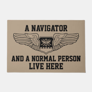 A Navigator and Normal Person Live Here Wings Doormat