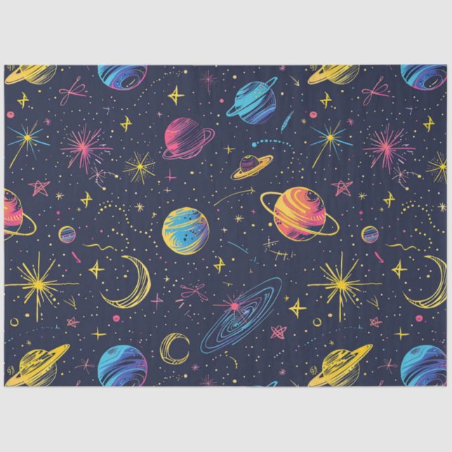 A Neon Cosmos Series Design 2 Tissue Paper (Front)