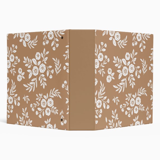 A Neutral beige tone with white flower pattern  Binder (Background)