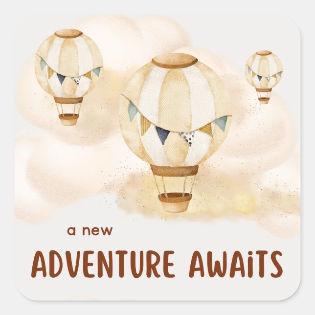 A New Adventure Awaits Neutrals Square Sticker (Front)