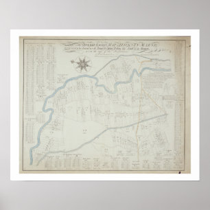 A New and Correct Map of Hackney Marsh, 1745 (lith Poster