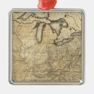 A new and correct map of the United States Metal Ornament