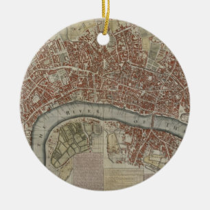 A New and Exact Plan of the Cities of London and W Ceramic Ornament