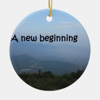 A new beginning ceramic ornament