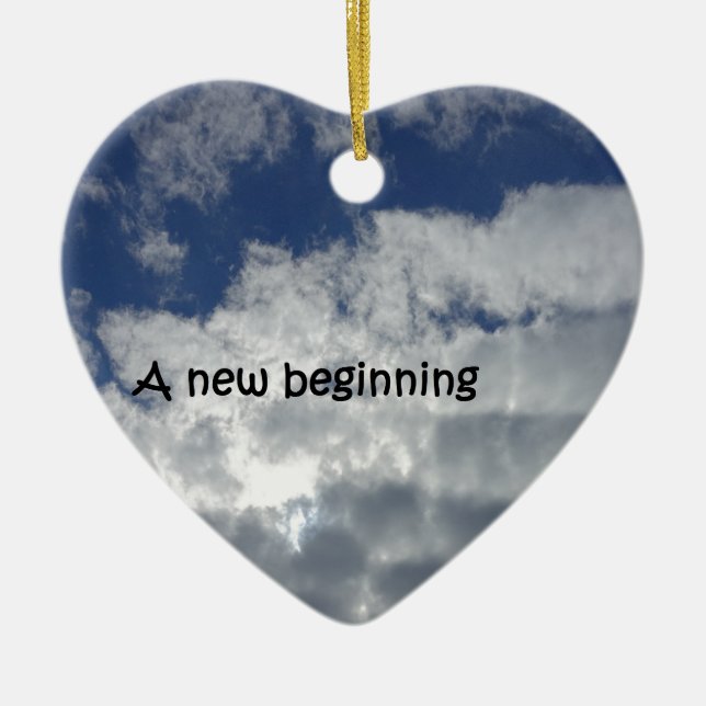 A new beginning ceramic ornament (Front)