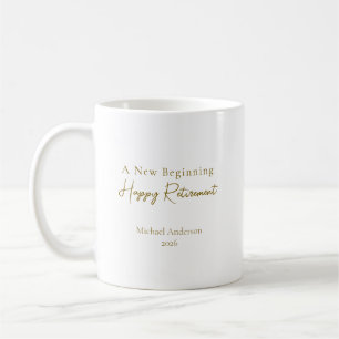 A New Beginning Elegant Personalized Retirement Coffee Mug