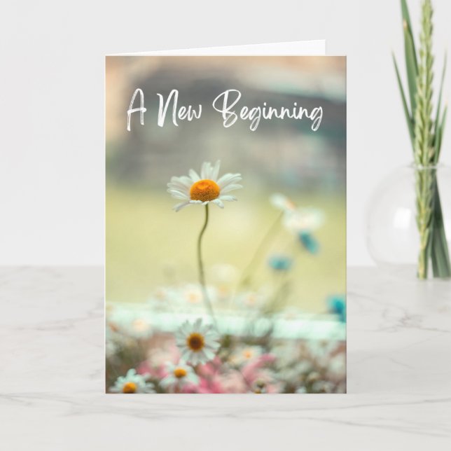 A New Beginning Spring Flower Greeting Card (Front)
