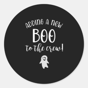 A New Boo To The Crew Halloween Pregnancy Classic Round Sticker